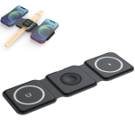 YOURZ Magnetic Wireless 3IN1 Foldable Fast Charger 15W Z37  - Black